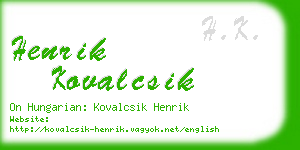 henrik kovalcsik business card